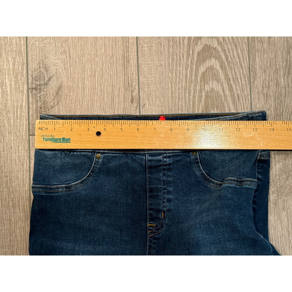 Spanx Jean-ish Ankle Leggings Medium Indigo Distressed Raw Hem Skinny Jeans M - Picture 3 of 9